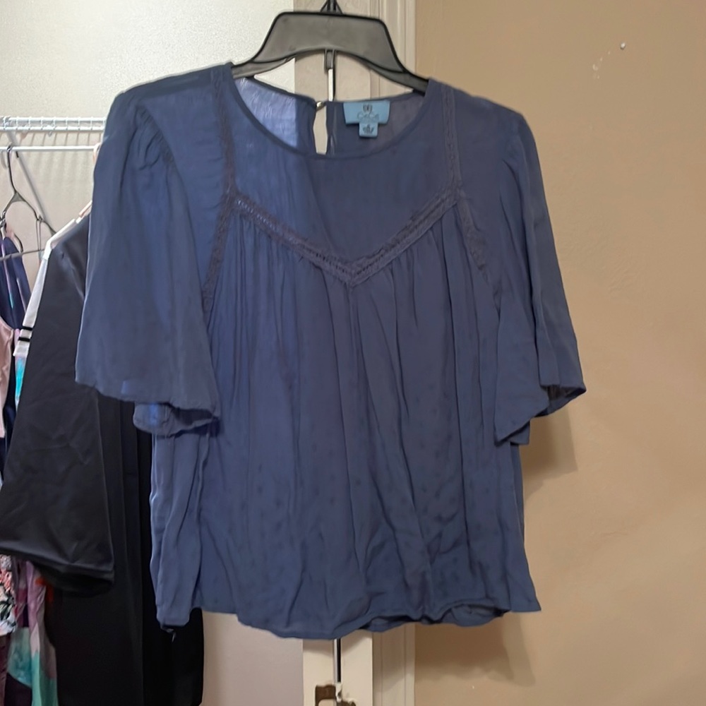 Cece brand blouse in lightish blue size medium